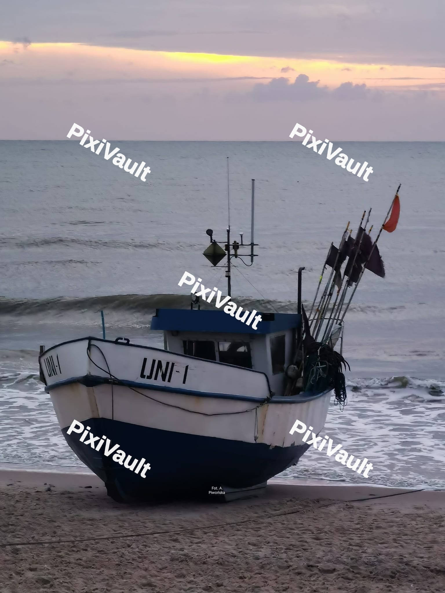 Seaside landscape with boat
